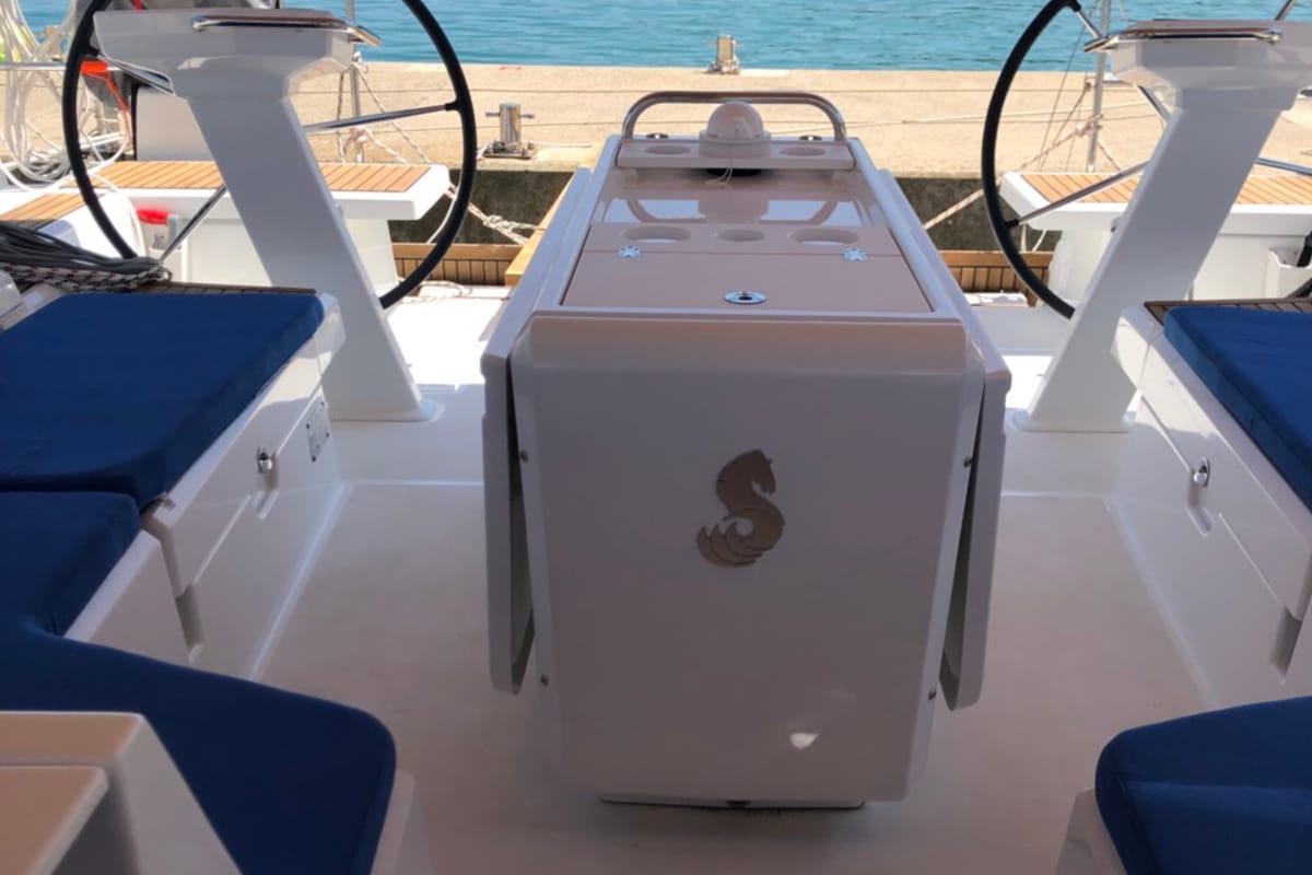 Cockpit of Marea, a Beneteau Oceanis 51.1 sailboat at Općina Medulin, Croatia