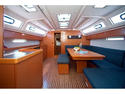 Salon of MH 54, a Bavaria Cruiser 46 sailboat at Murter, Croatia