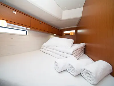 Cabin on MH 54, a Bavaria Cruiser 46 sailboat at Murter, Croatia