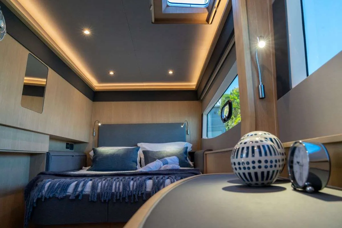 Cabin on Seaduction, a Aquila Yachts Aquila 42 catamaran at Lavreotiki Municipal Unit, Greece