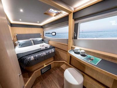 Cabin on Seaduction, a Aquila Yachts Aquila 42 catamaran at Lavreotiki Municipal Unit, Greece