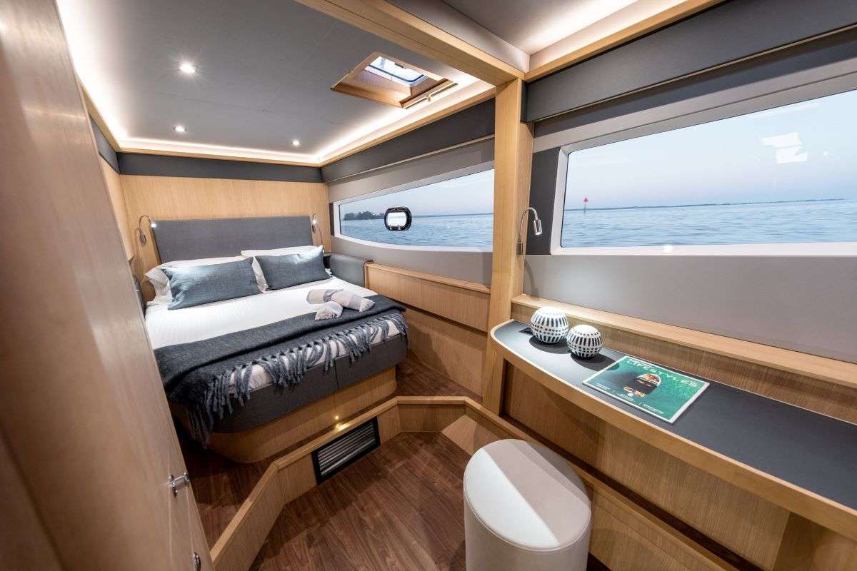 Cabin on Seaduction, a Aquila Yachts Aquila 42 catamaran at Lavreotiki Municipal Unit, Greece