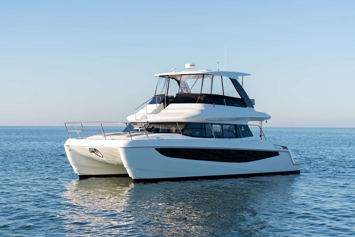 Exterior view of Seaduction, a Aquila Yachts Aquila 42 catamaran at Lavreotiki Municipal Unit, Greece