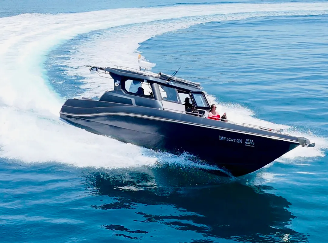 Implication, a Silvercraft Silvercraft 36HT motorboat at Rawai, Thailand