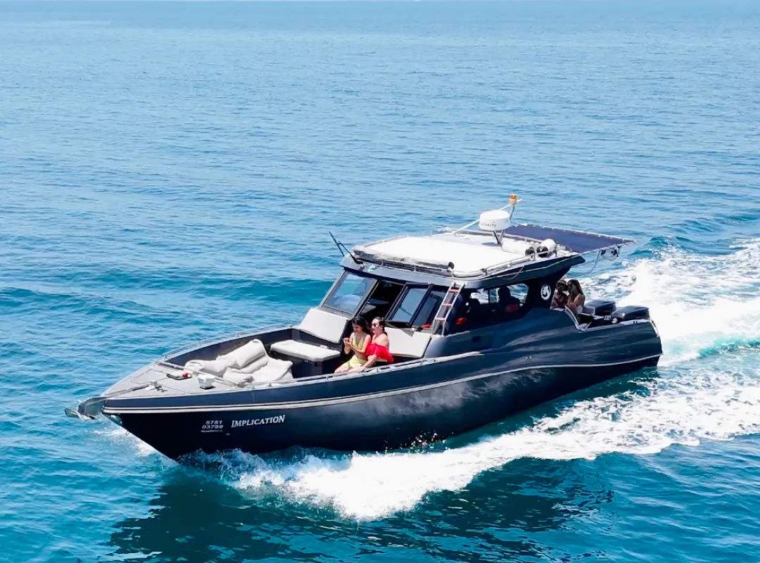 Implication, a Silvercraft Silvercraft 36HT motorboat at Rawai, Thailand