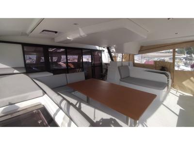 Deck of Celestia - A/C, Generator, Water maker, a Fountaine Pajot Aura 51 catamaran at Castellammare di Stabia, Italy