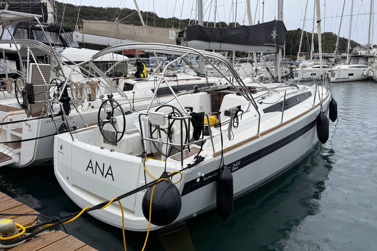 Exterior view of Ana, a Jeanneau Sun Odyssey 349 sailboat at Grad Pula, Croatia