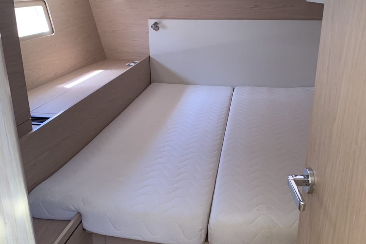 Deck of Lima, a Beneteau Oceanis 51.1 sailboat at Cala Egos, Spain