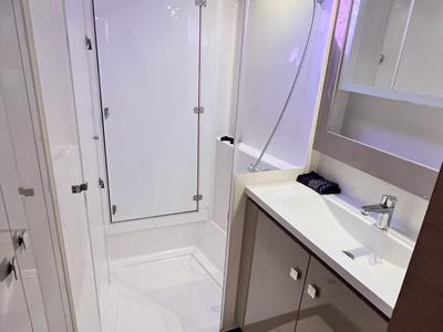 Head on Dolce, a Fountaine Pajot Lucia 40 catamaran at Marmaris, Turkey