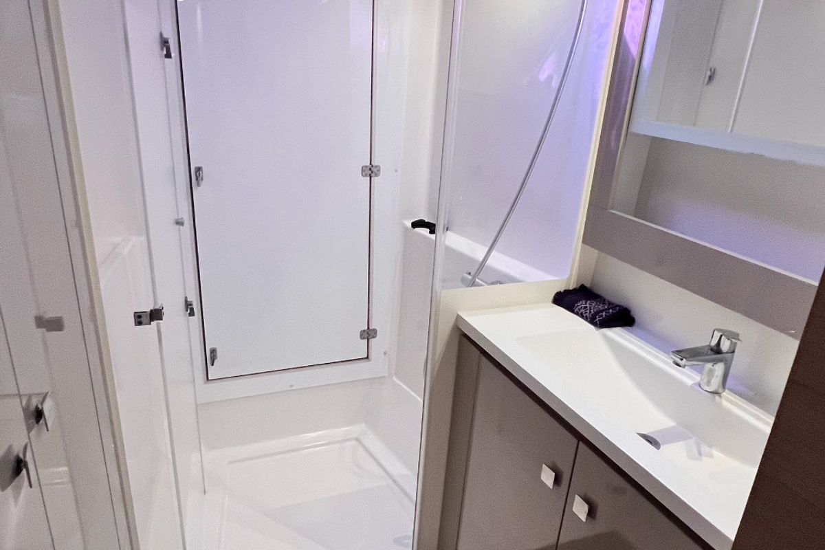 Head on Dolce, a Fountaine Pajot Lucia 40 catamaran at Marmaris, Turkey