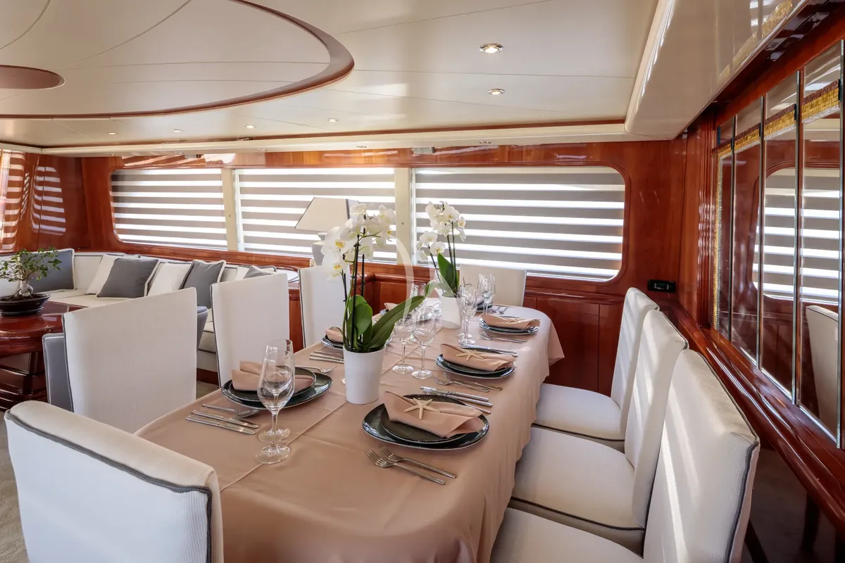 Salon of Efmaria, a Falcon Yachts Falcon 86 yacht at Athens, Greece
