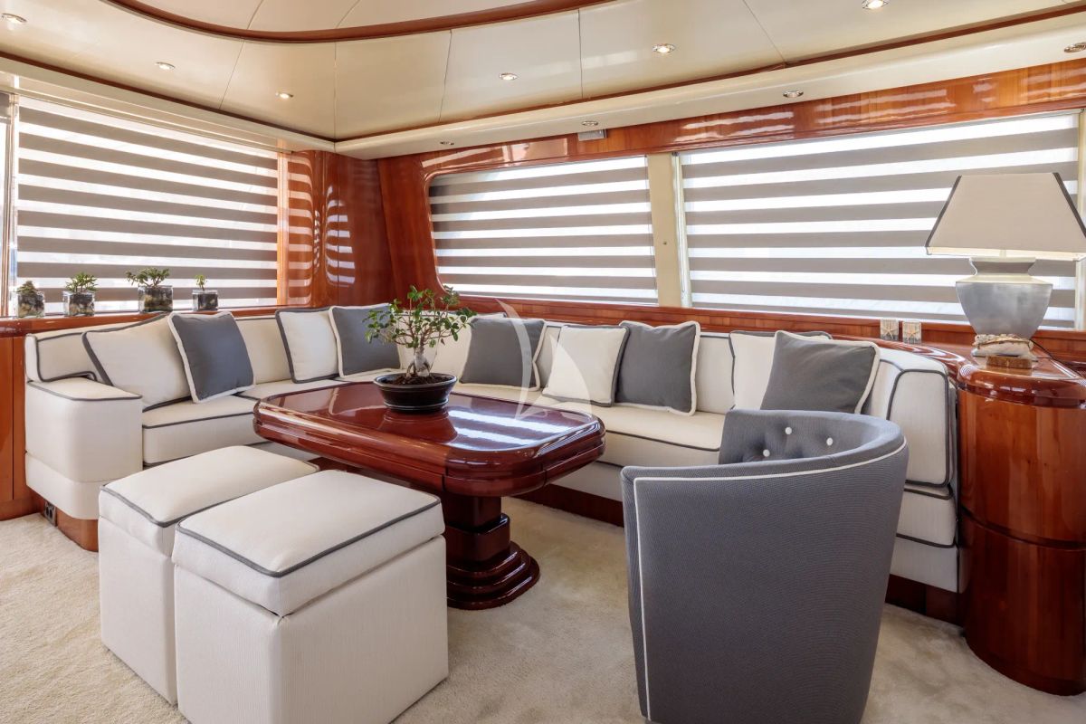 Salon of Efmaria, a Falcon Yachts Falcon 86 yacht at Athens, Greece
