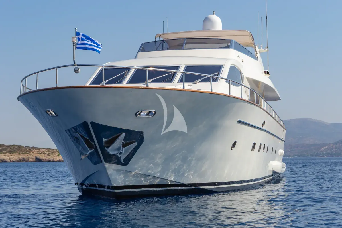 Exterior view of Efmaria, a Falcon Yachts Falcon 86 yacht at Athens, Greece