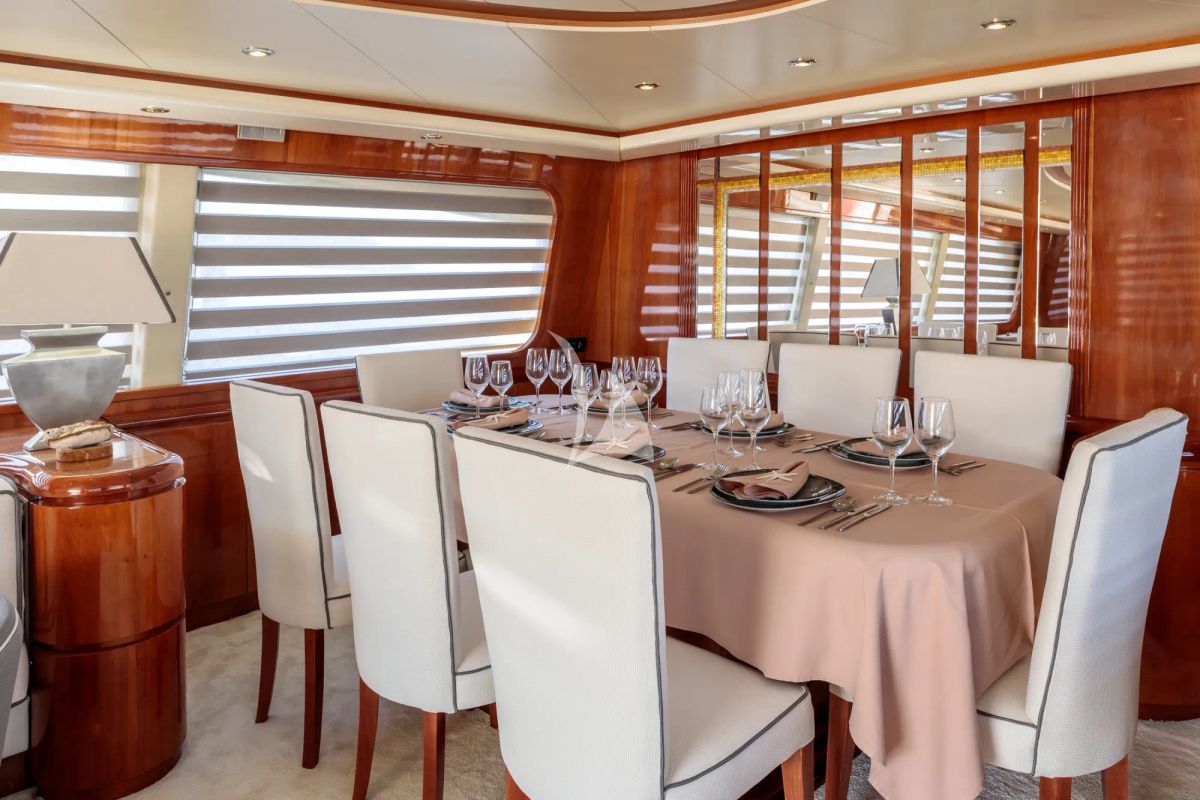 Salon of Efmaria, a Falcon Yachts Falcon 86 yacht at Athens, Greece
