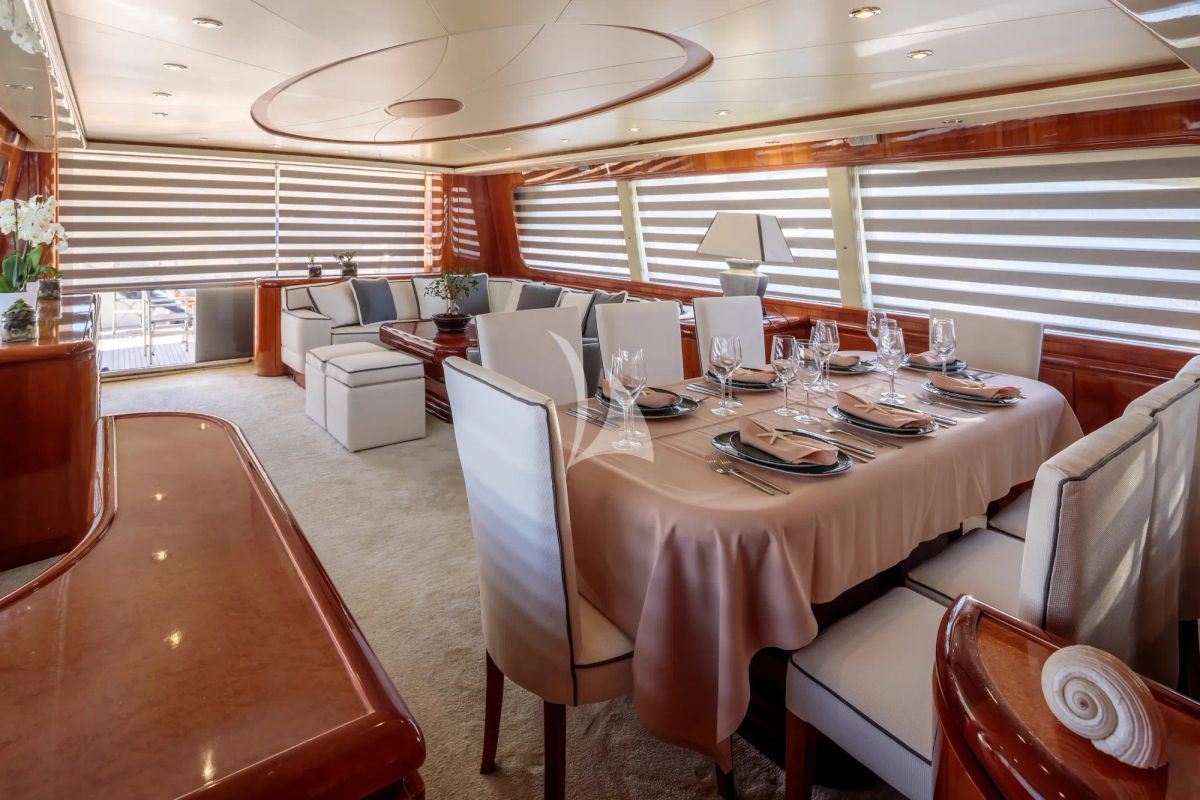 Salon of Efmaria, a Falcon Yachts Falcon 86 yacht at Athens, Greece