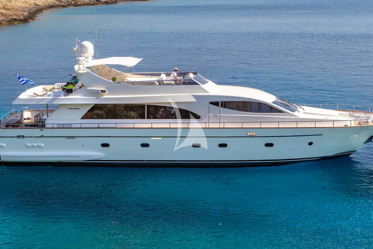Exterior view of Efmaria, a Falcon Yachts Falcon 86 yacht at Athens, Greece