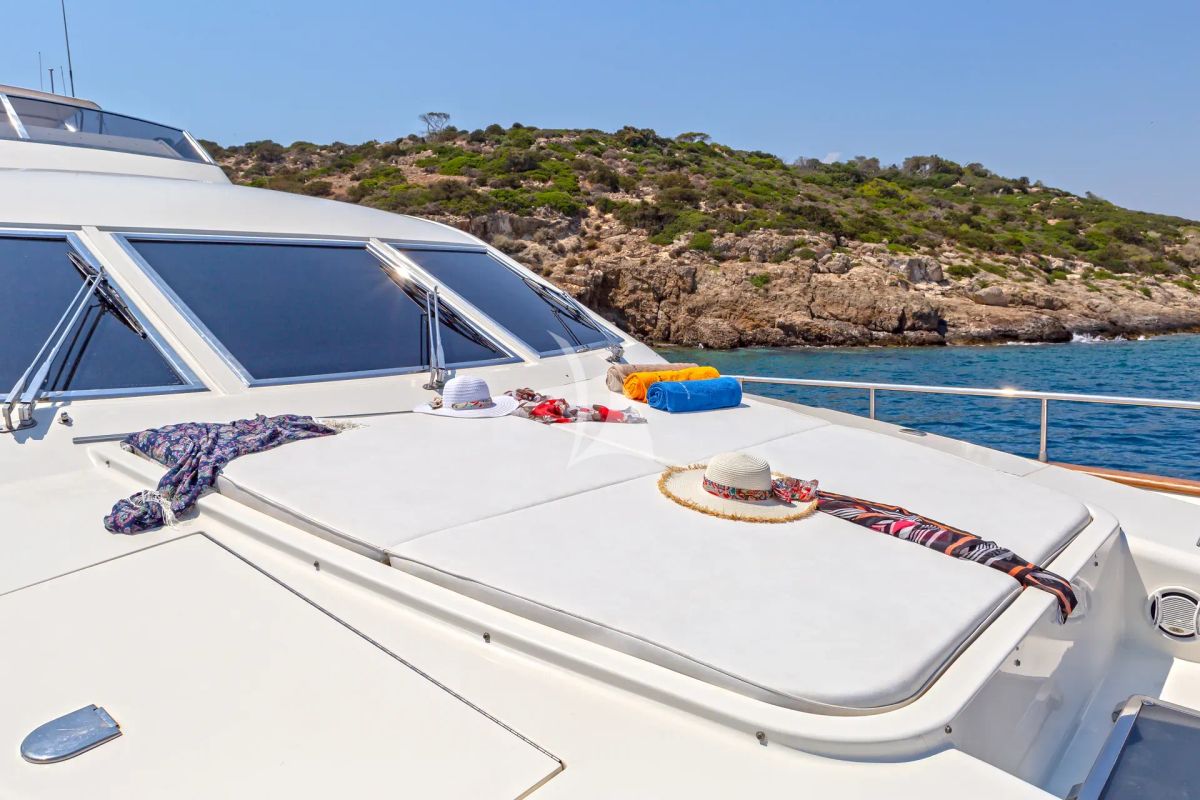 Deck of Efmaria, a Falcon Yachts Falcon 86 yacht at Athens, Greece