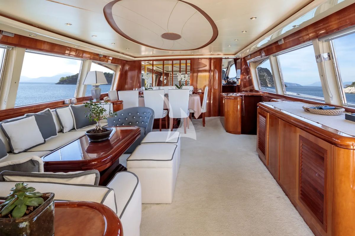 Salon of Efmaria, a Falcon Yachts Falcon 86 yacht at Athens, Greece