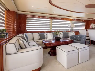 Salon of Efmaria, a Falcon Yachts Falcon 86 yacht at Athens, Greece