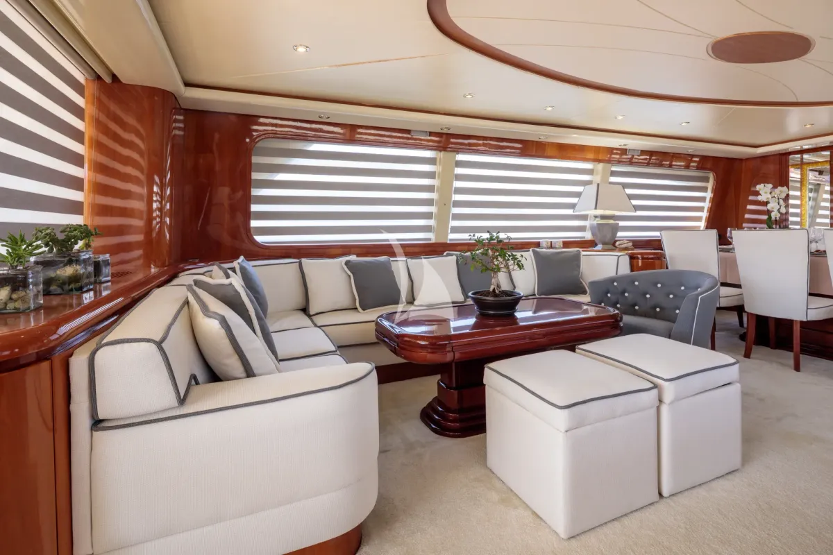 Salon of Efmaria, a Falcon Yachts Falcon 86 yacht at Athens, Greece