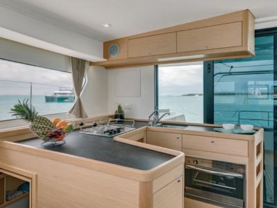 Galley of MarLe, a Lagoon 42 catamaran at Thira Municipal Unit, Greece