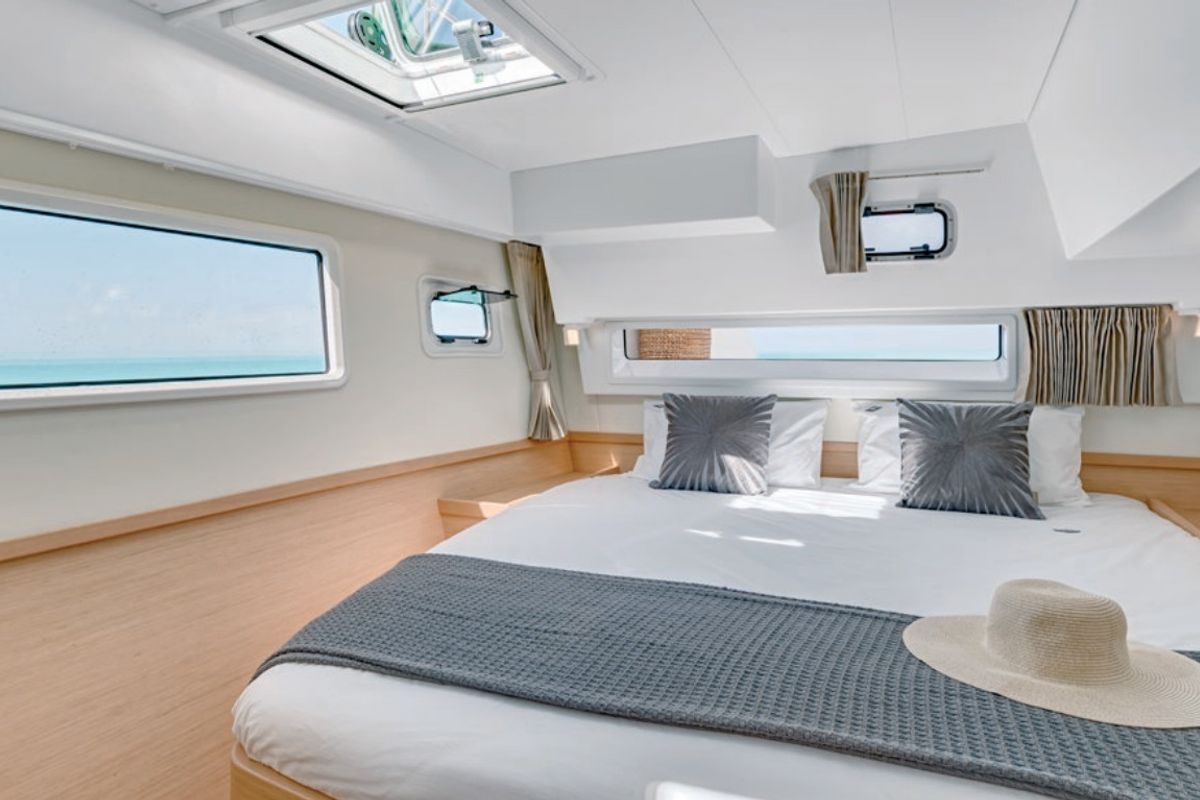 Cabin on MarLe, a Lagoon 42 catamaran at Thira Municipal Unit, Greece