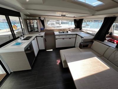 Salon of Angie, a Fountaine Pajot Elba 45 catamaran at Općina Sukošan, Croatia