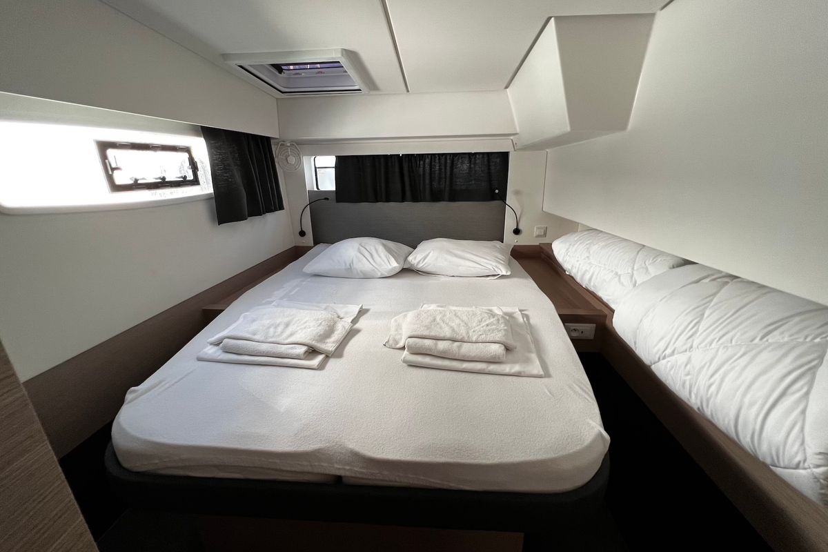 Cabin on Angie, a Fountaine Pajot Elba 45 catamaran at Općina Sukošan, Croatia