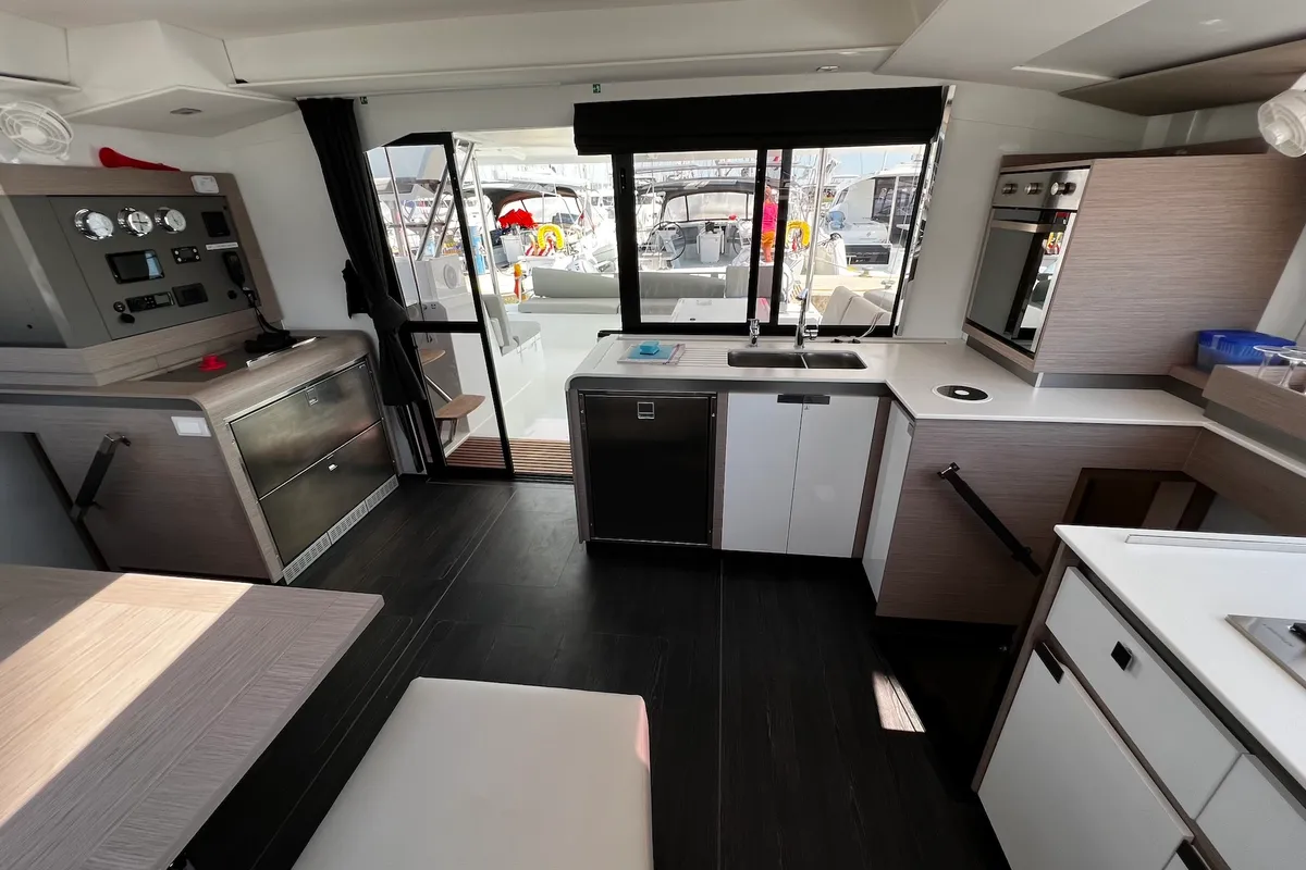 Galley of Angie, a Fountaine Pajot Elba 45 catamaran at Općina Sukošan, Croatia
