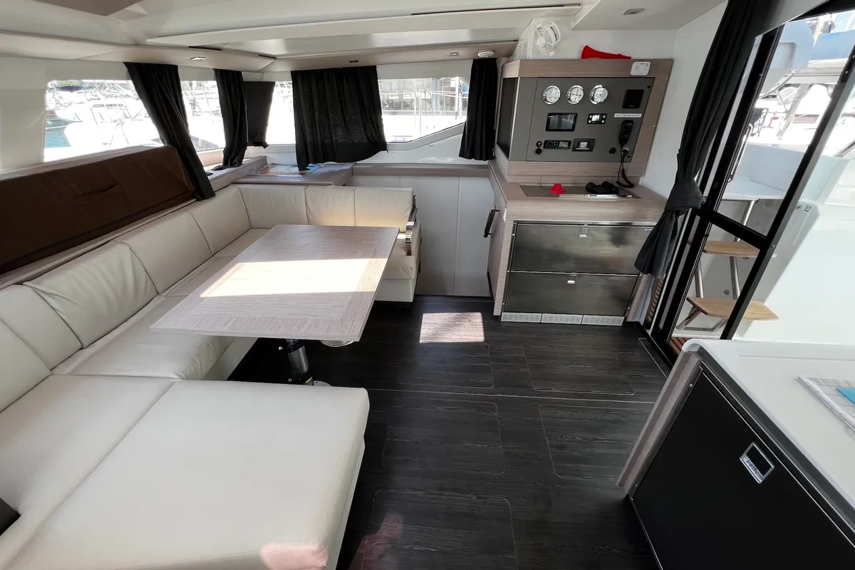 Salon of Angie, a Fountaine Pajot Elba 45 catamaran at Općina Sukošan, Croatia
