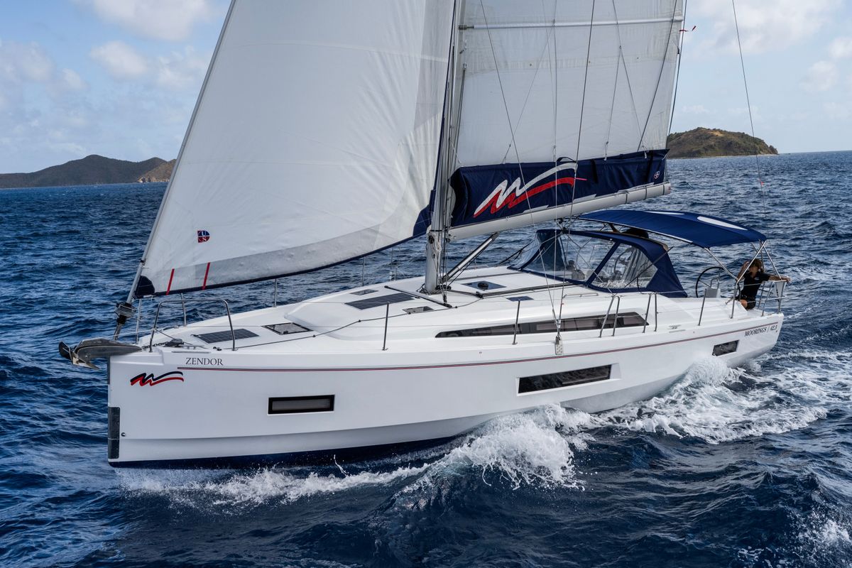 Exterior view of Moorings 42.3 Club, a Beneteau Oceanis 40.1 sailboat at Grand Anse, Grenada
