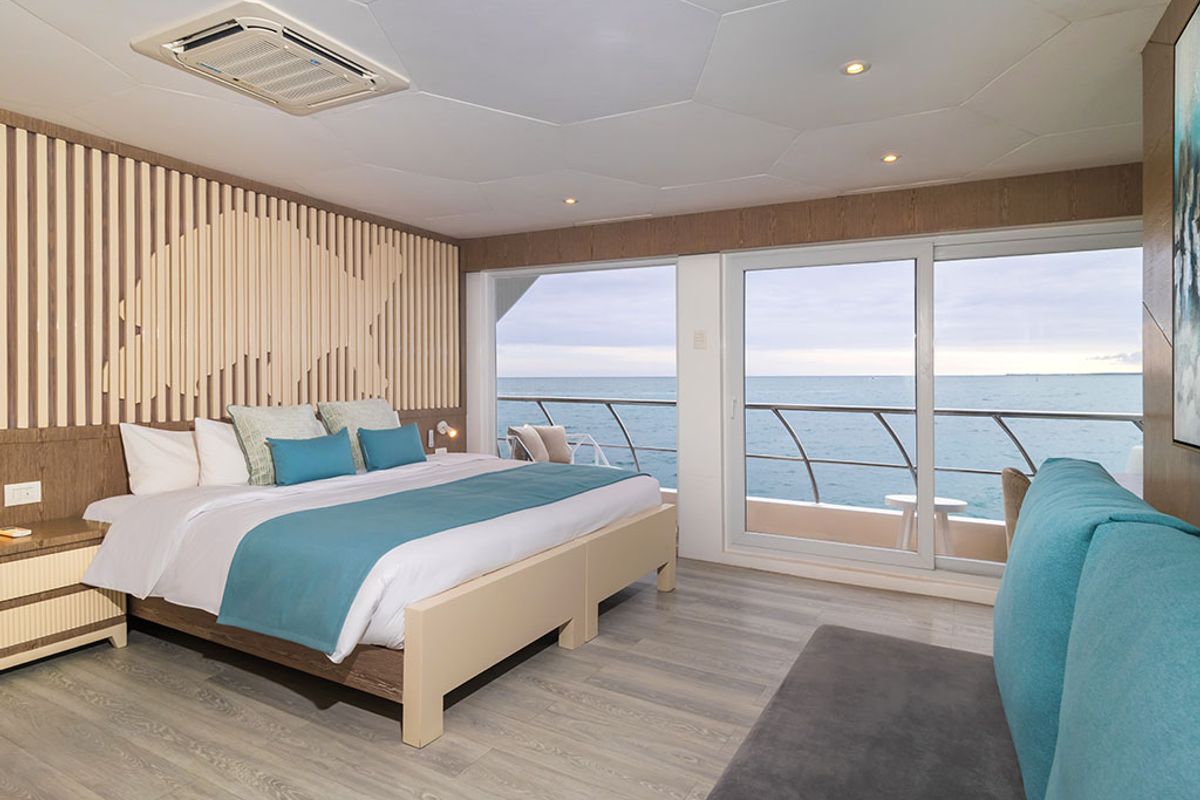 Cabin on Elite, a Gulet Power Catamaran catamaran at Parroquia Puerto Baquerizo Moreno, Ecuador