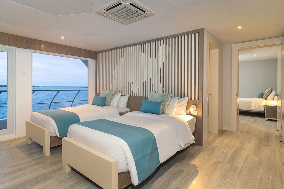 Cabin on Elite, a Gulet Power Catamaran catamaran at Parroquia Puerto Baquerizo Moreno, Ecuador