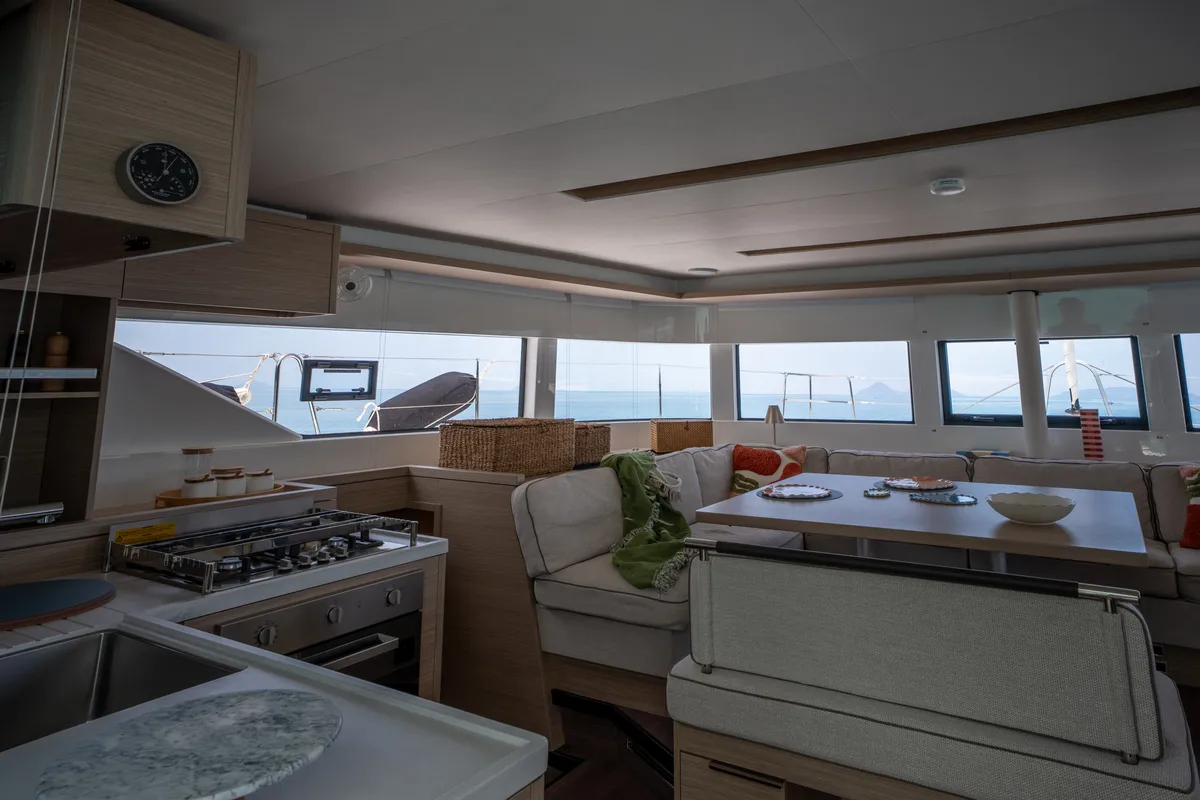 Galley of SAILUXE - Allegra, a Lagoon 51 catamaran at Olbia, Italy