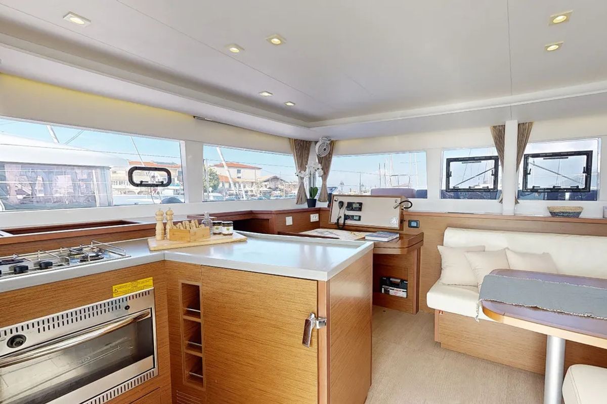 Galley of Zacapa, a Lagoon 450 F catamaran at Municipal Unit of Ellomenos, Greece