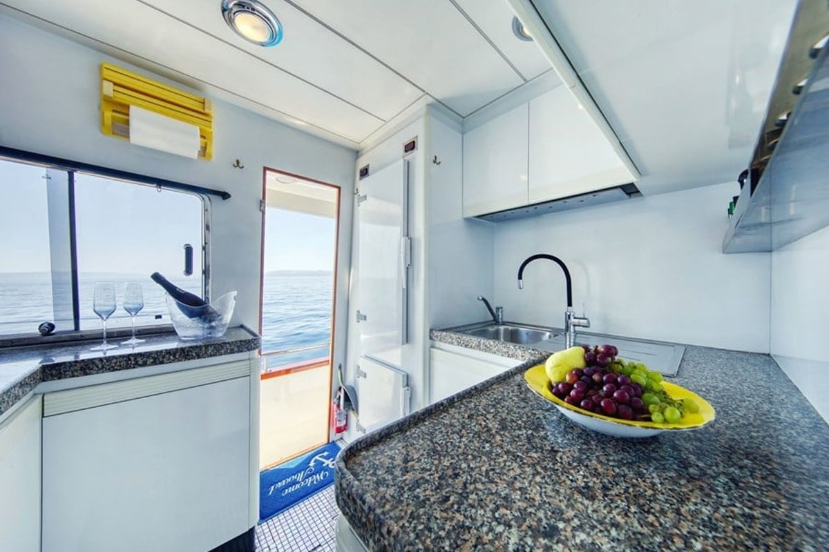Galley of MY Blanka, a CCYD M/Y Blanka yacht at Split, Croatia