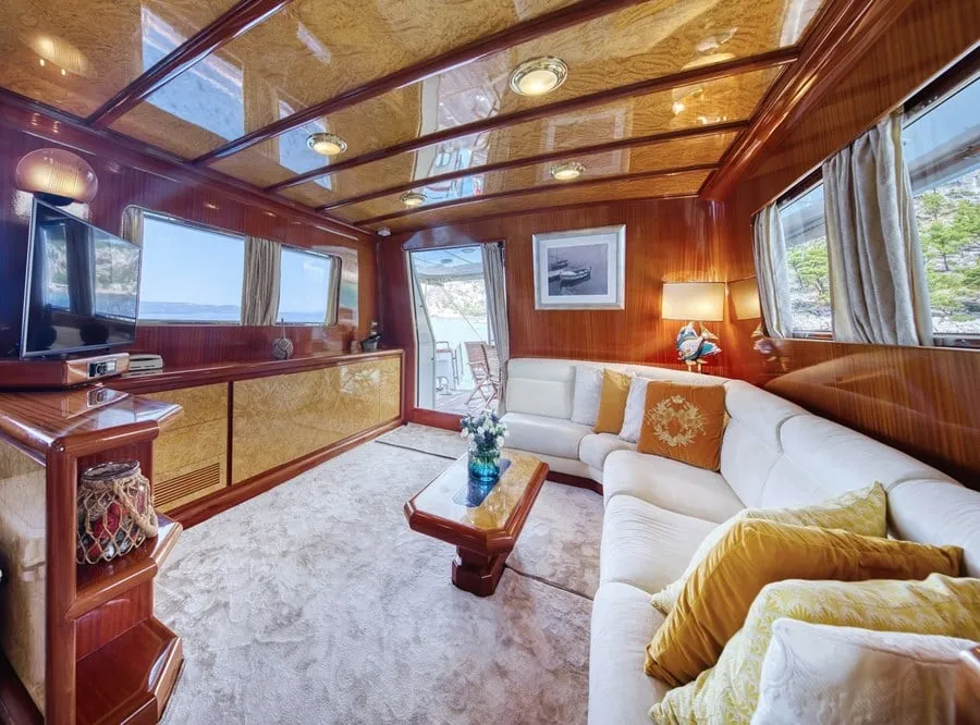 Salon of MY Blanka, a CCYD M/Y Blanka yacht at Split, Croatia