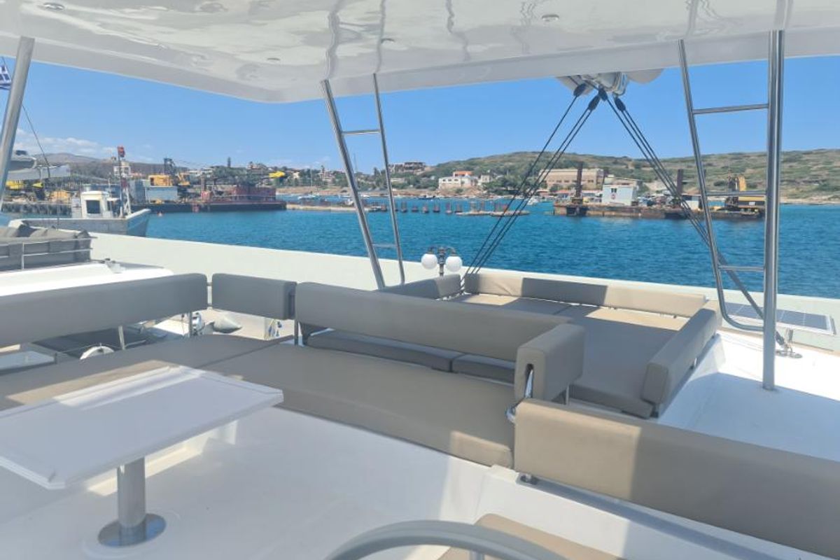 Deck of ANAFI - Fully Equipped, a Bali 4.6 catamaran at Lavreotiki Municipal Unit, Greece