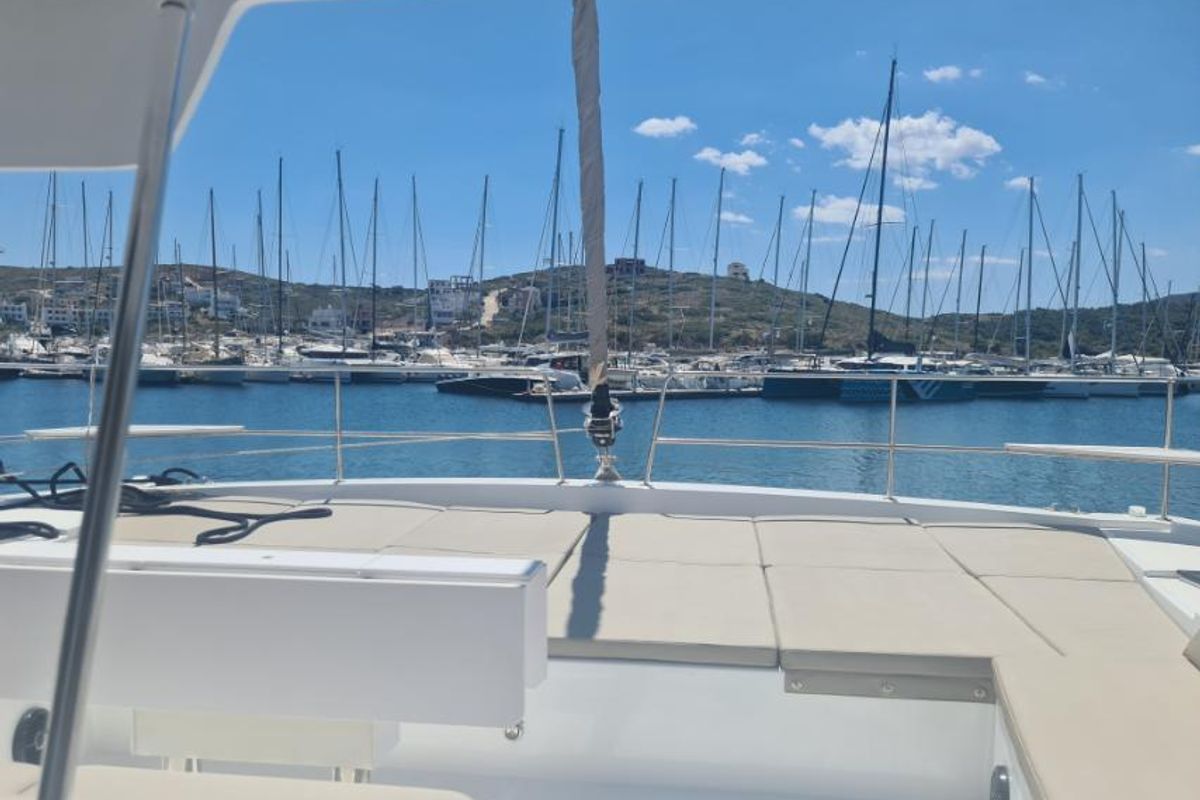 Deck of ANAFI - Fully Equipped, a Bali 4.6 catamaran at Lavreotiki Municipal Unit, Greece