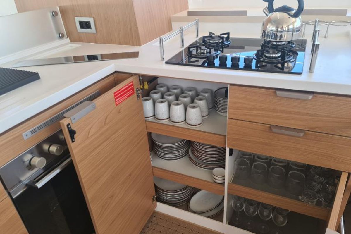 Galley of ANAFI - Fully Equipped, a Bali 4.6 catamaran at Lavreotiki Municipal Unit, Greece