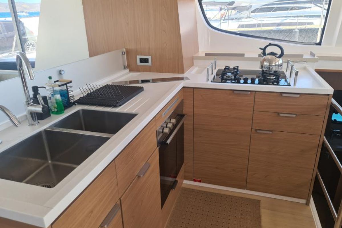 Galley of ANAFI - Fully Equipped, a Bali 4.6 catamaran at Lavreotiki Municipal Unit, Greece