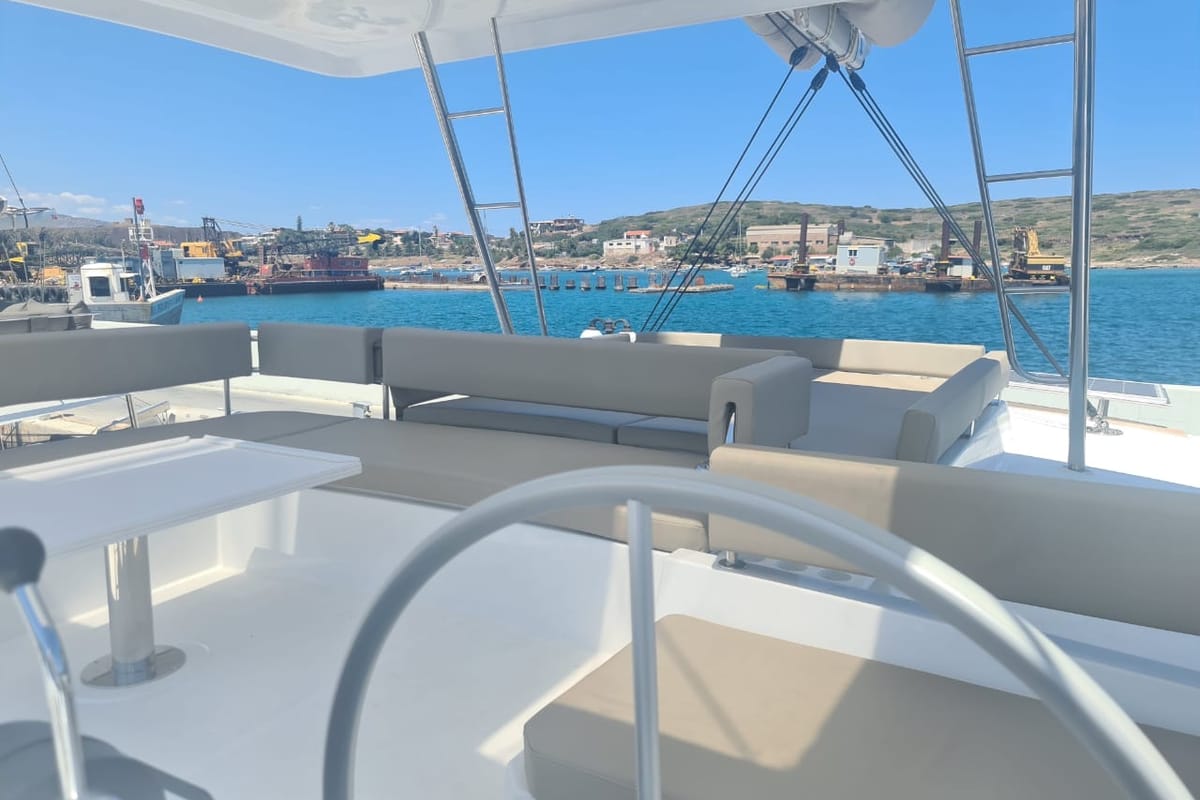 Cockpit of ANAFI - Fully Equipped, a Bali 4.6 catamaran at Lavreotiki Municipal Unit, Greece