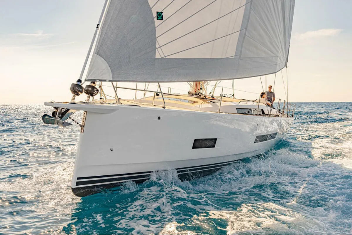 Exterior view of Gin Tonic, a Hanse Yachts Hanse 460 sailboat at Rosignano Solvay, Italy