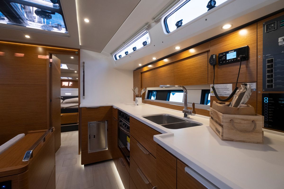 Galley of Gin Tonic, a Hanse Yachts Hanse 460 sailboat at Rosignano Solvay, Italy