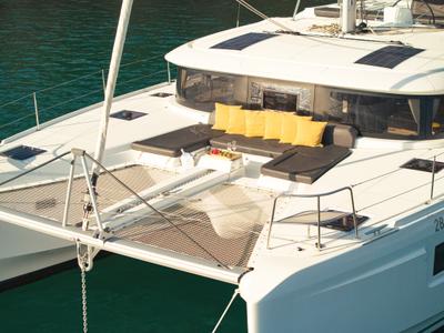 Deck of Naya, a Lagoon 46 catamaran at Dubrovnik, Croatia
