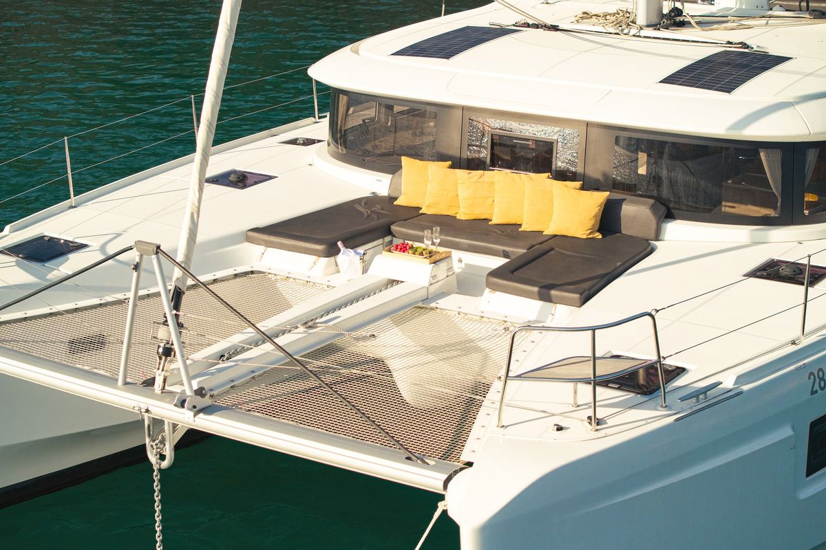 Deck of Naya, a Lagoon 46 catamaran at Dubrovnik, Croatia