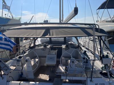 Cockpit of Kaze Maru, a Bavaria C42 sailboat at Volos Municipality, Greece