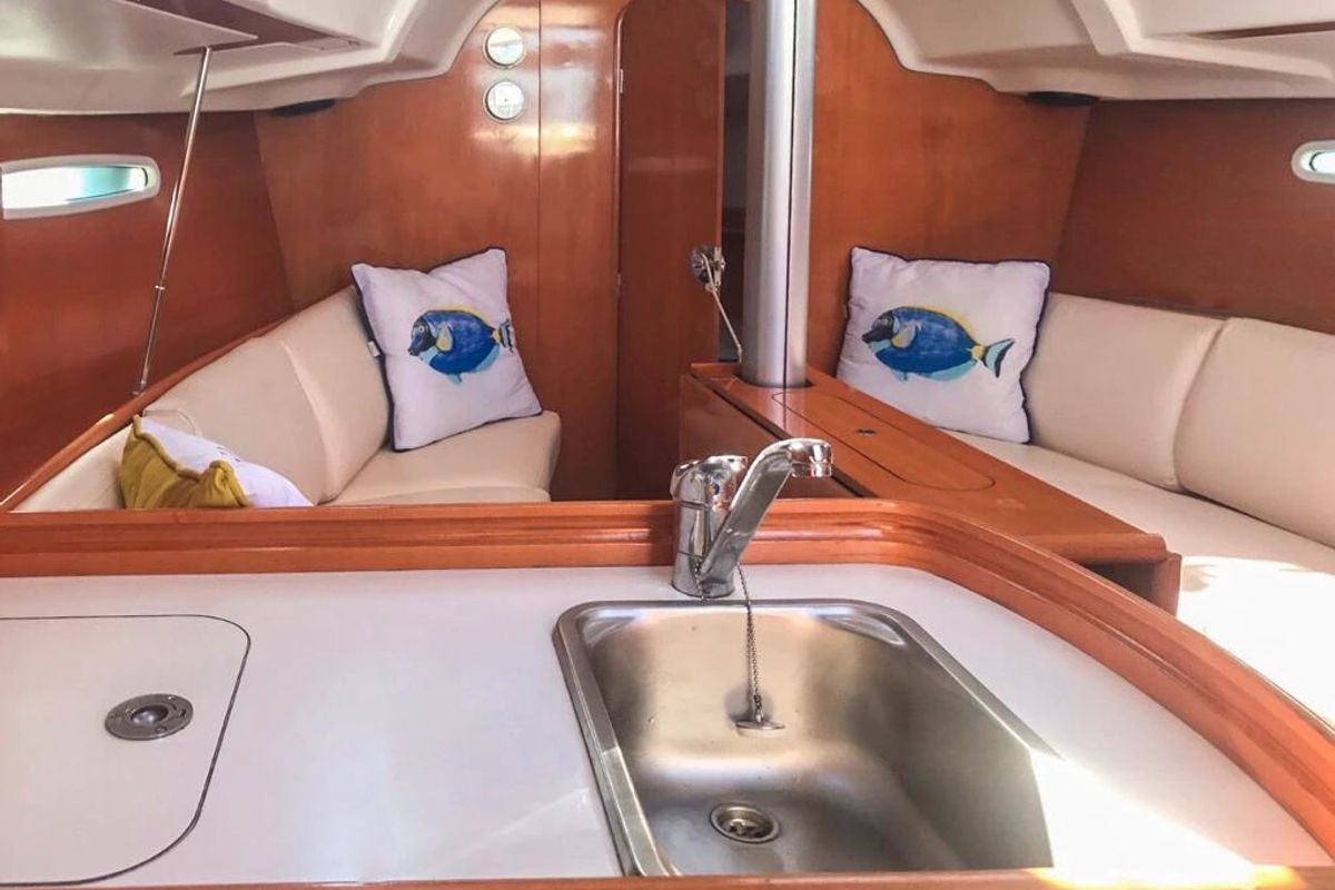 Galley of Finisterrae, a Beneteau First 31.7 sailboat at Marsala, Italy