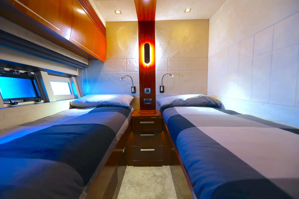 Cabin on Bella Zio, a Galeon 640 Fly yacht at Split, Croatia