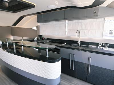 Galley of Bella Zio, a Galeon 640 Fly yacht at Split, Croatia
